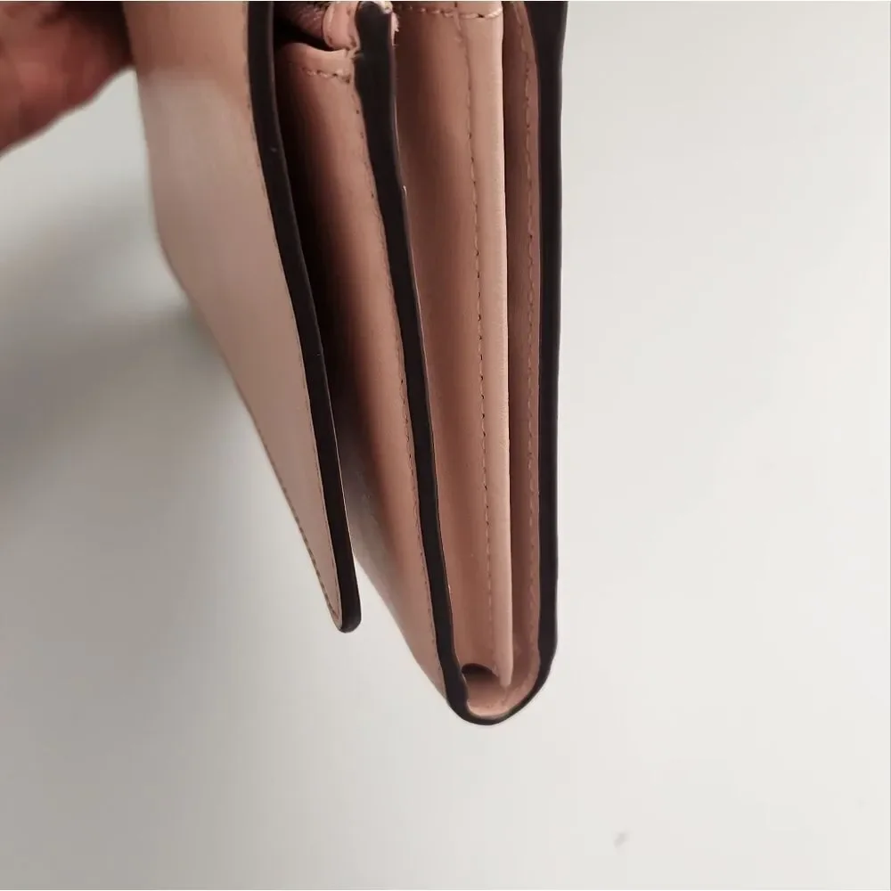 🌸Kate Spade Smooth Leather Clutch Large Wallet -Soft Pink